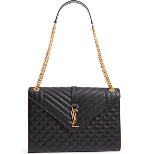 monogram ysl v-flap large tri-quilt envelope chain shoulder bag